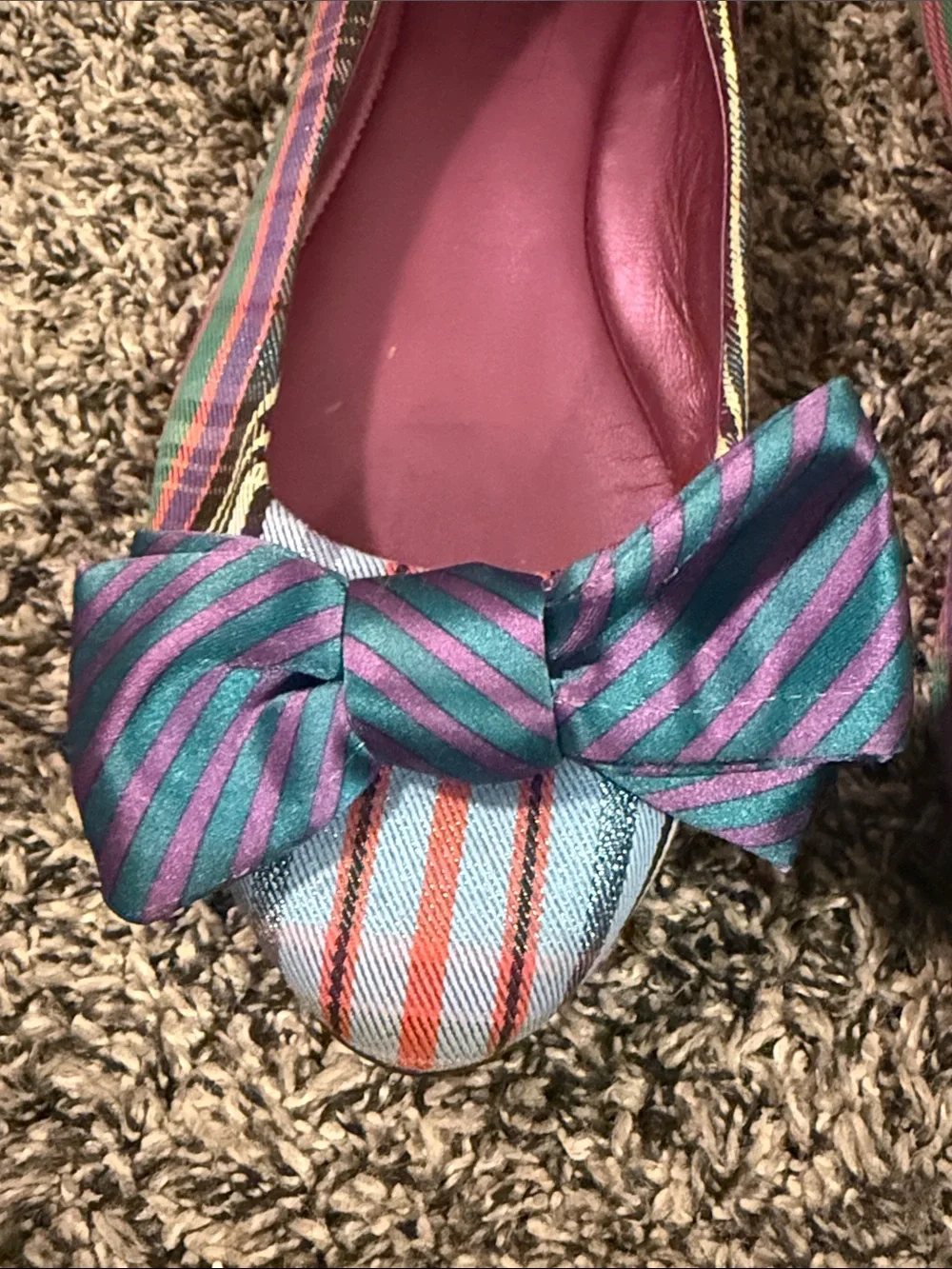 Coach Cambria Women’s Flats Size 8B Plaid Tartan Bow Ballet Shoes Q1003